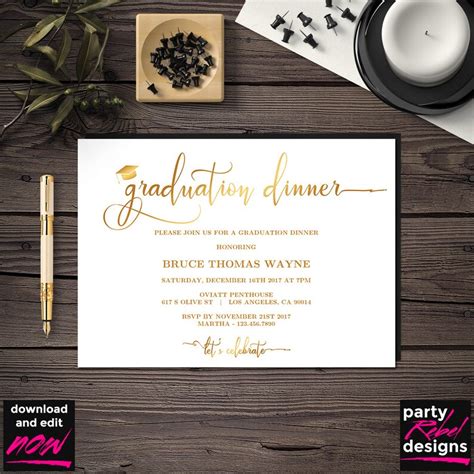 graduation dinner announcement|More.